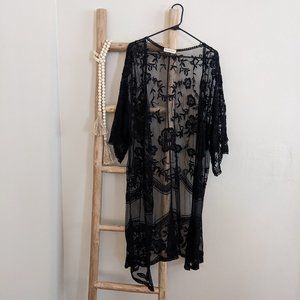 Anna- Kaci Black Lace Kimono